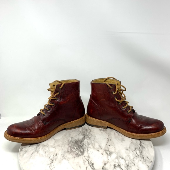 Will Leather Goods Lace Up Leather Combat Moto Boots 38/6MNS/8WMS Gorpcore - Picture 7 of 16